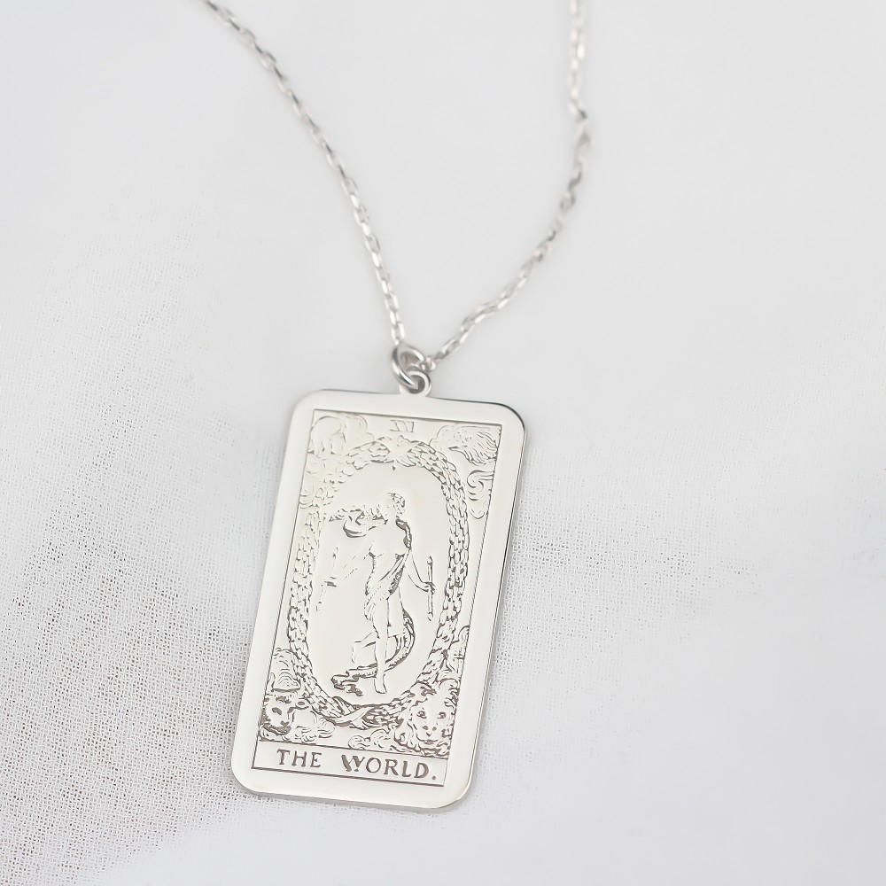 Glorria Kişiye Özel Gümüş Tarot Kartı Kolye Glorria Kişiye Özel Gümüş Tarot Kartı Kolye