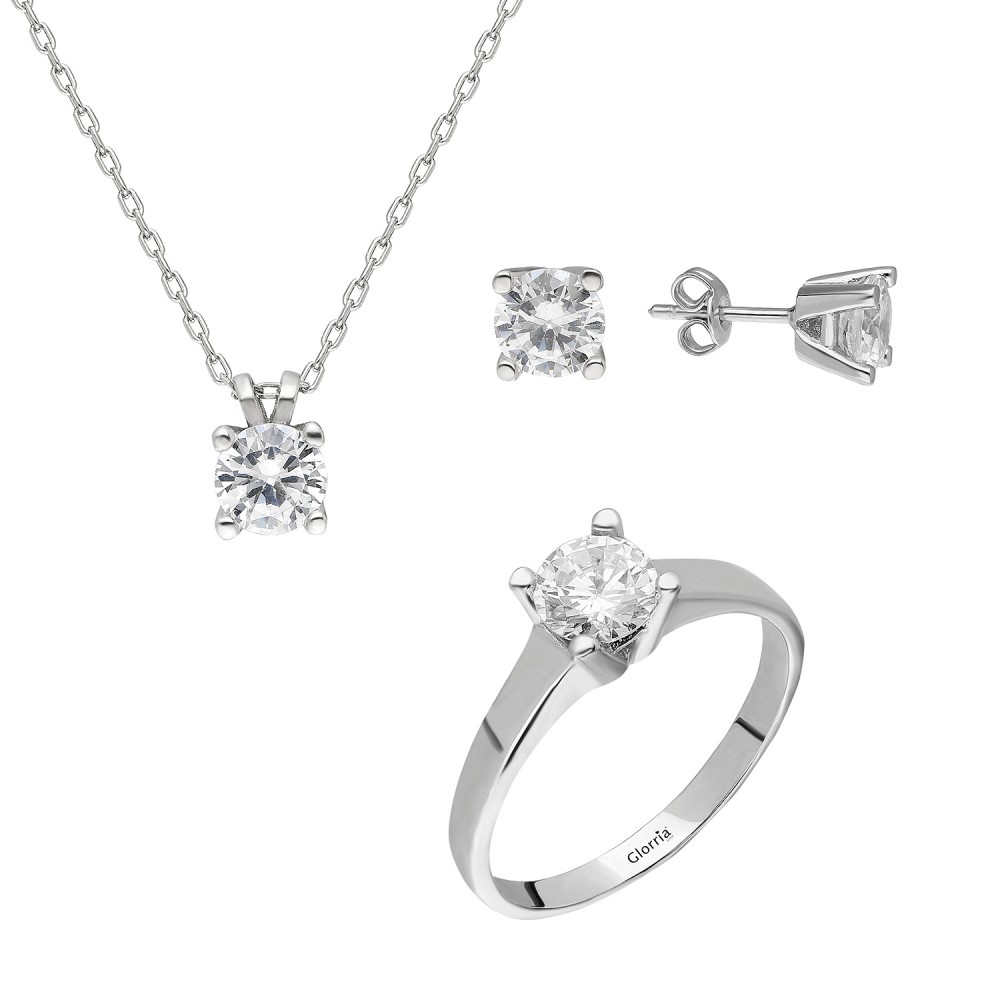 Glorria Gümüş Tektaş Set Glorria Gümüş Tektaş Set