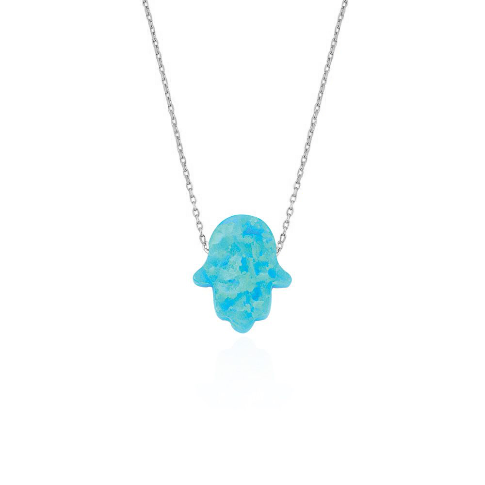 Glorria Gümüş Opal Taşlı Fatmanın Eli Kolye Glorria Gümüş Opal Taşlı Fatmanın Eli Kolye