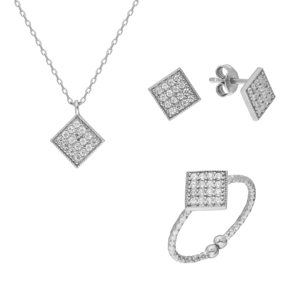 Glorria Gümüş Geometrik Set Glorria Gümüş Geometrik Set