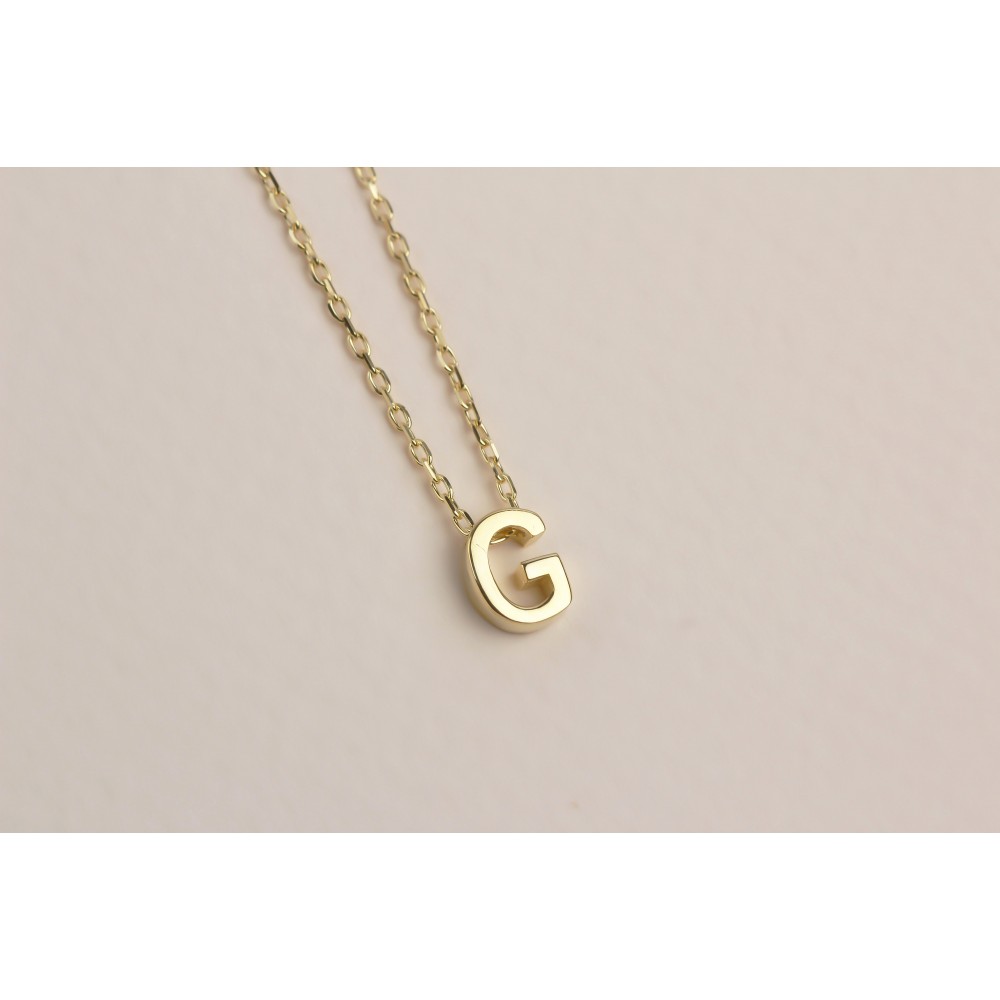 Glorria Gümüş 3 Boyutlu Minimalist G Harfi Kolye Glorria Gümüş 3 Boyutlu Minimalist G Harfi Kolye