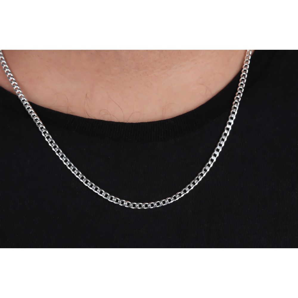 Glorria Gümüş 4mm Gurmet Zincir Kolye Glorria Gümüş 4mm Gurmet Zincir Kolye