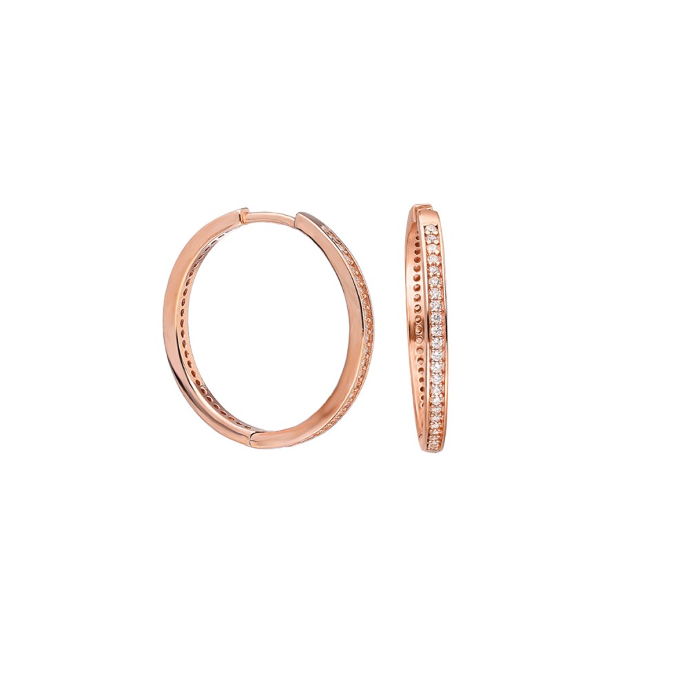 Glorria Gümüş 2 cm Taşlı Halka Küpe Glorria Gümüş 2 cm Taşlı Halka Küpe