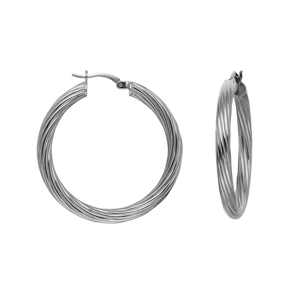 Glorria Gümüş 3 cm Burgu Halka Küpe Glorria Gümüş 3 cm Burgu Halka Küpe