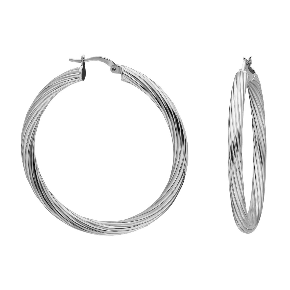 Glorria Gümüş 4 cm Burgu Halka Küpe Glorria Gümüş 4 cm Burgu Halka Küpe
