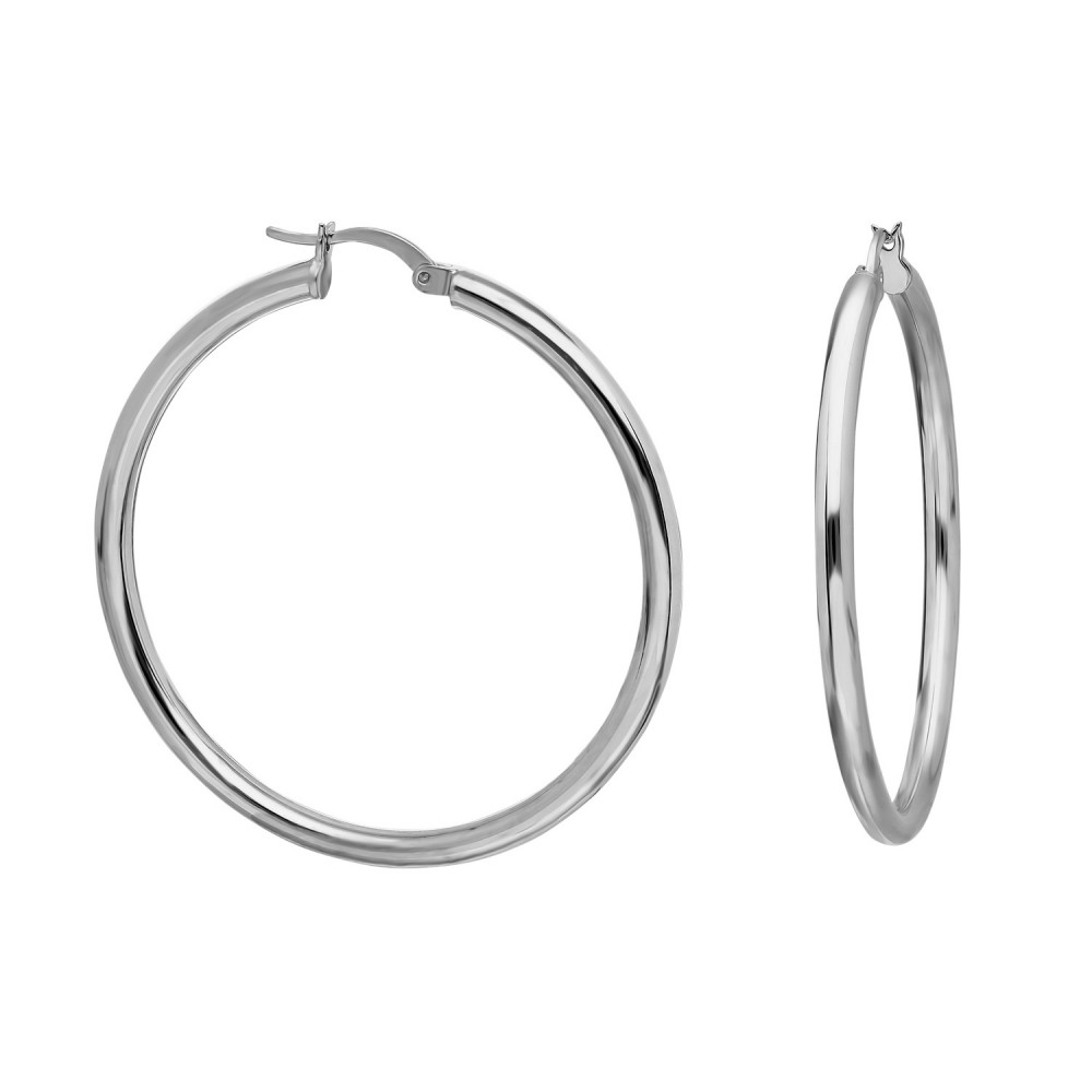 Glorria Gümüş 4 cm İnce Halka Küpe Glorria Gümüş 4 cm İnce Halka Küpe