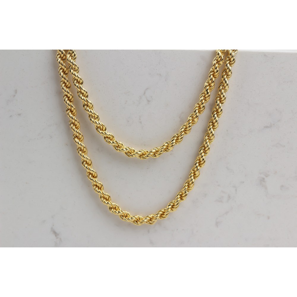 Glorria Gümüş 4 mm Halat Burgu Zincir Kolye Glorria Gümüş 4 mm Halat Burgu Zincir Kolye