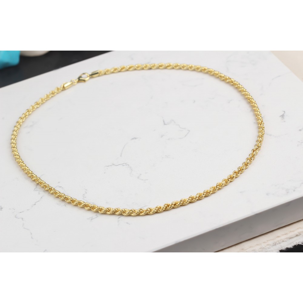 Glorria Gümüş 4 mm Halat Burgu Zincir Kolye Glorria Gümüş 4 mm Halat Burgu Zincir Kolye