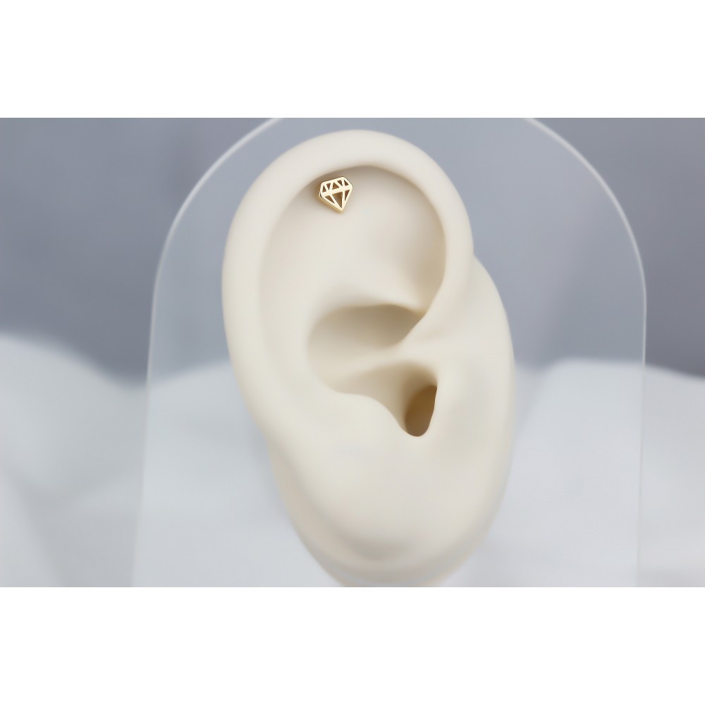 Glorria Altın Elmas Helix Piercing Glorria Altın Elmas Helix Piercing
