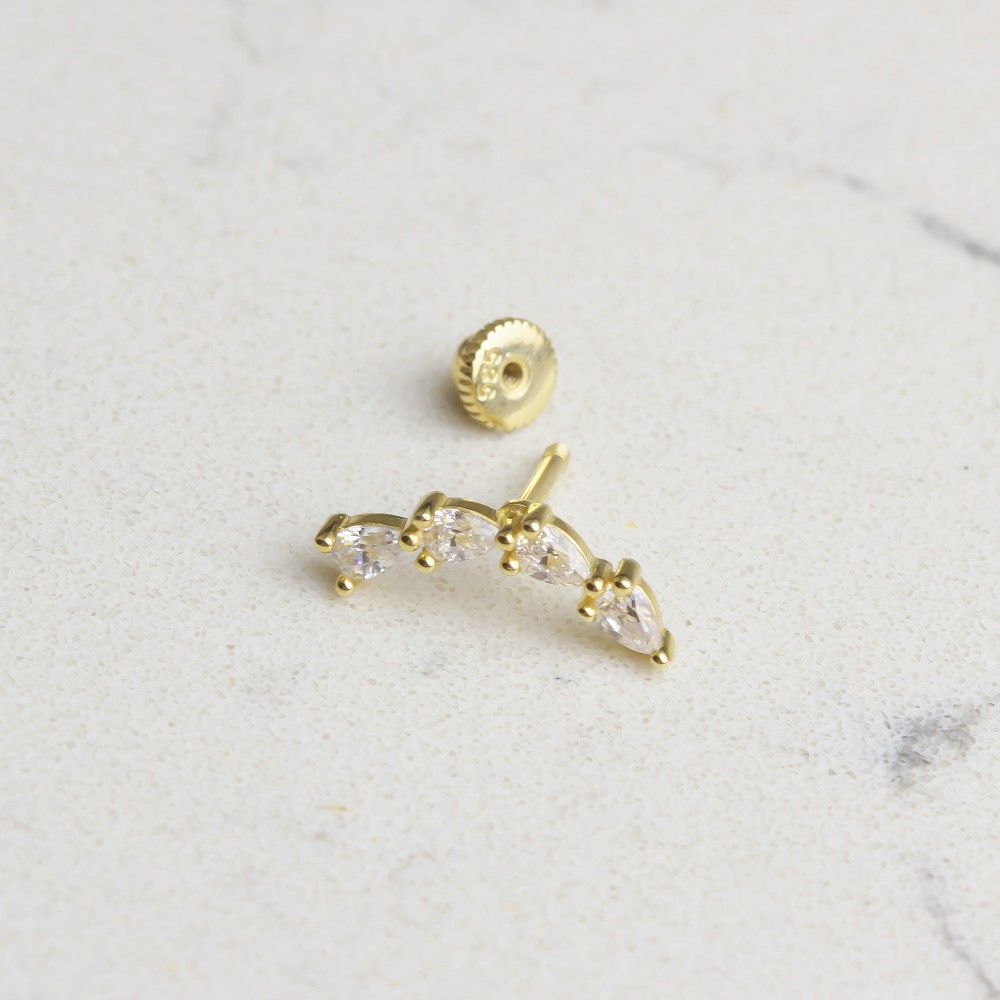 Glorria Altın Geometrik Helix Piercing
