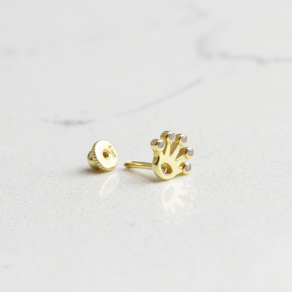 Glorria Altın Taç Helix Piercing
