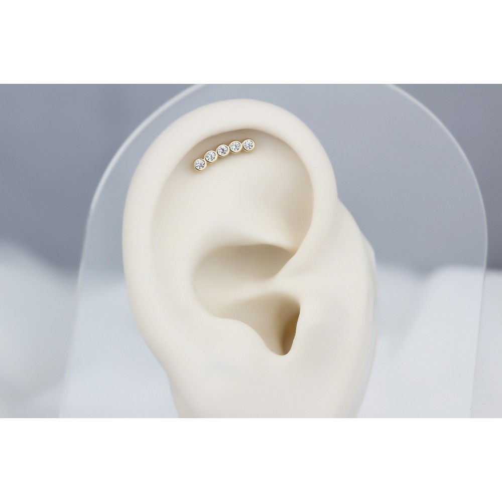 Glorria Altın Beş Taş Helix Piercing Glorria Altın Beş Taş Helix Piercing