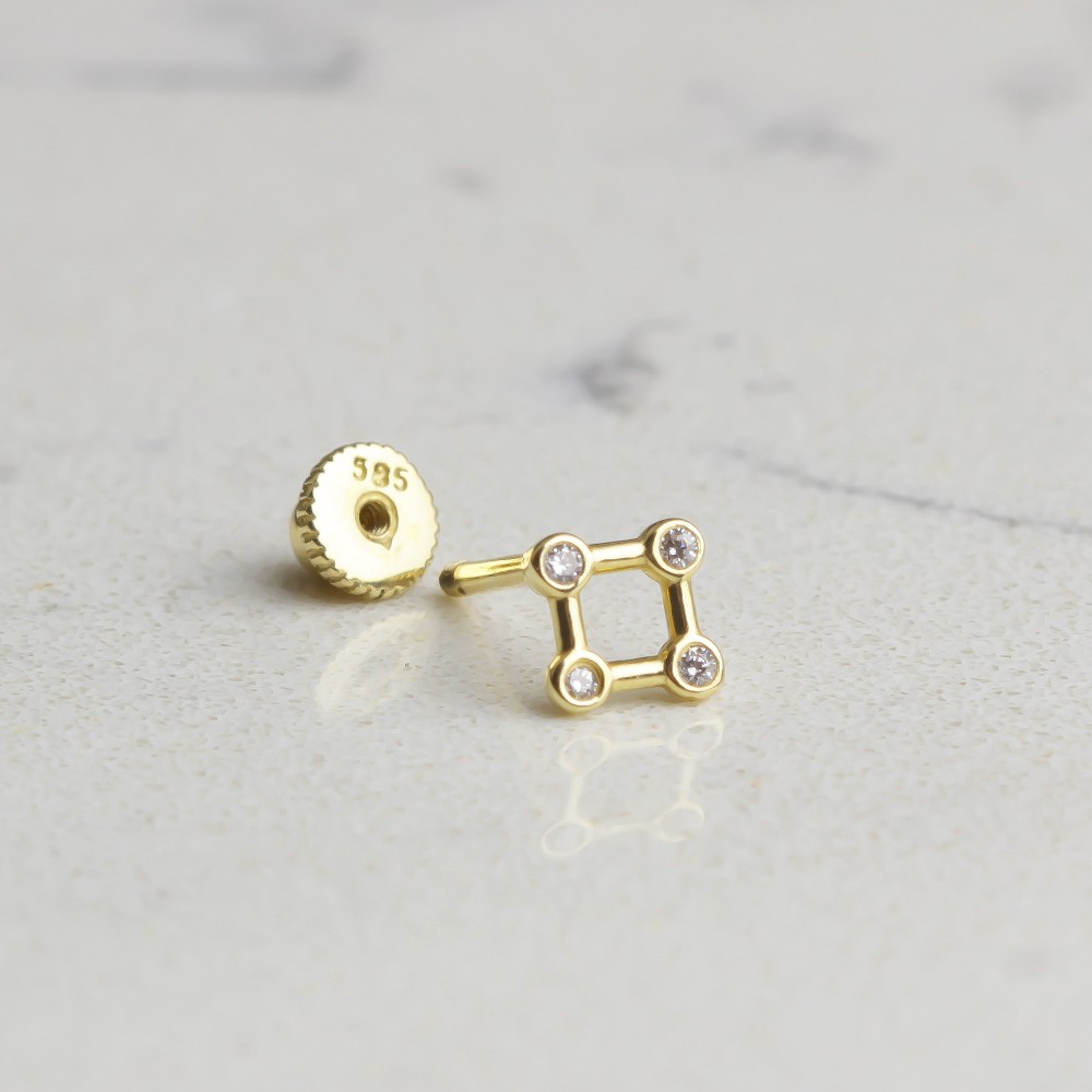 Glorria Altın Geometrik Helix Piercing