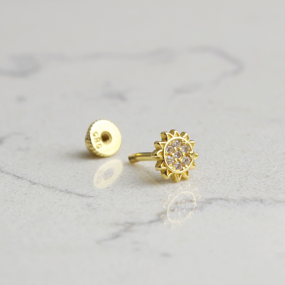 Glorria Altın Güneş Helix Piercing