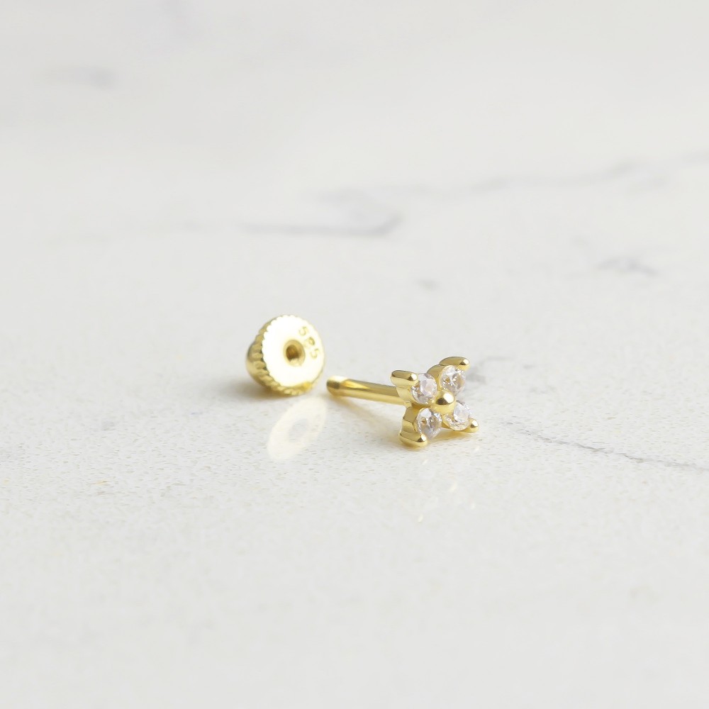 Glorria Altın Yonca Helix Piercing