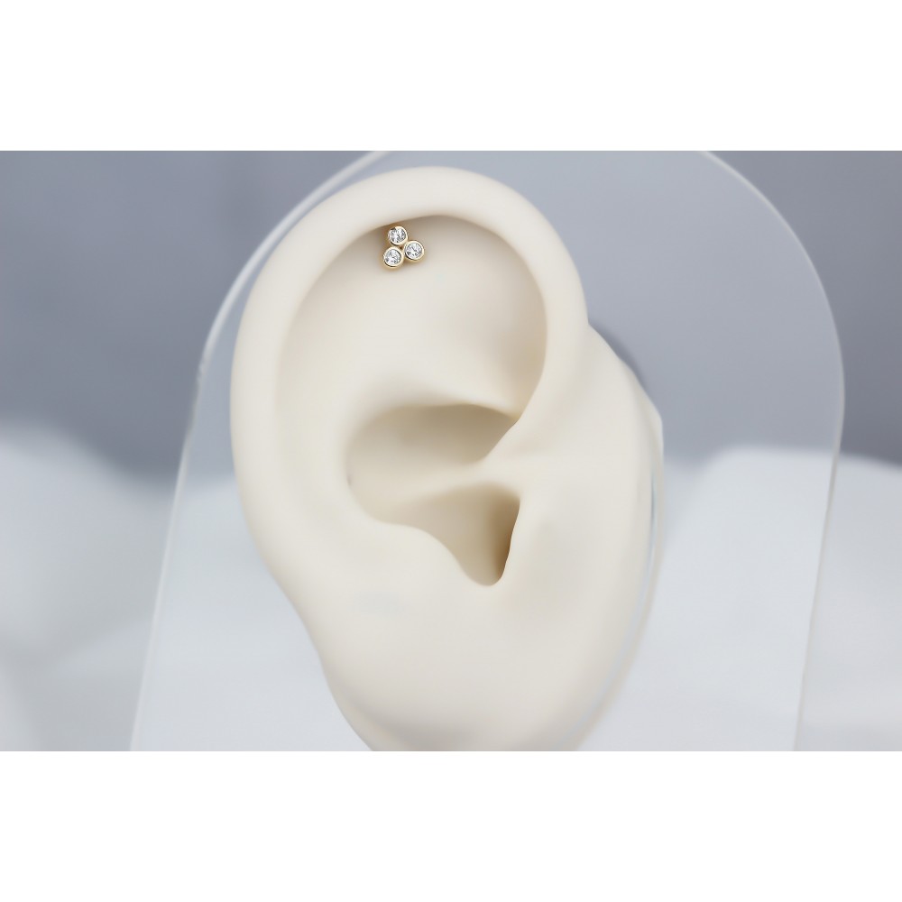 Glorria Altın Üç Taş Helix Piercing Glorria Altın Üç Taş Helix Piercing