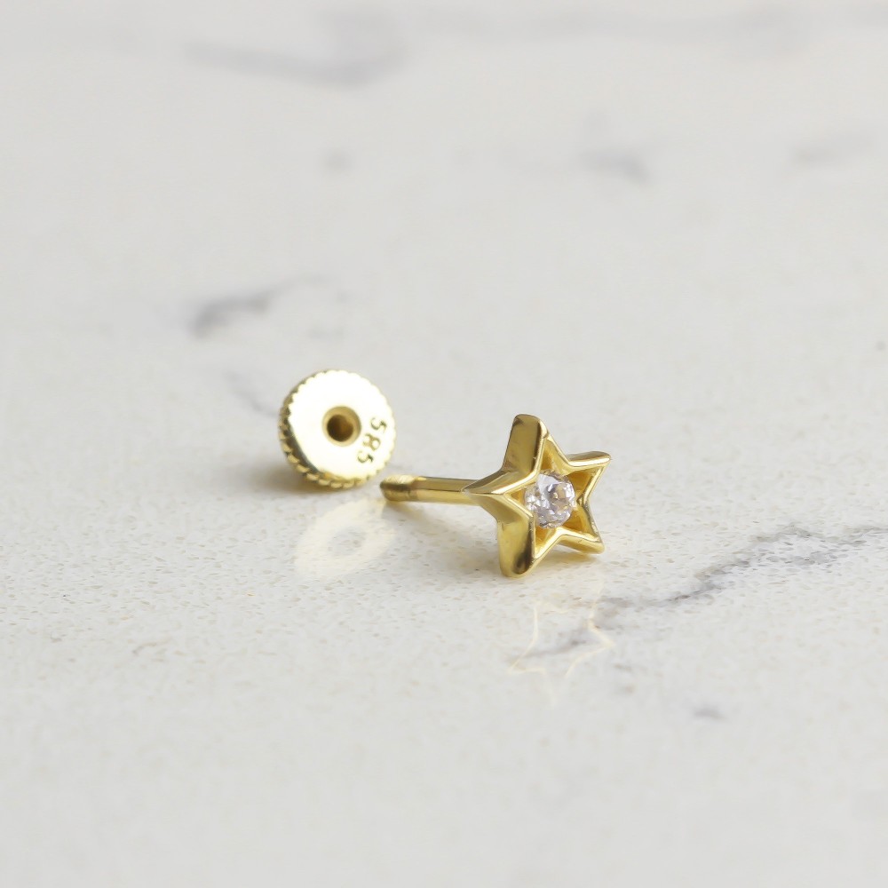 Glorria Altın Yıldız Helix Piercing