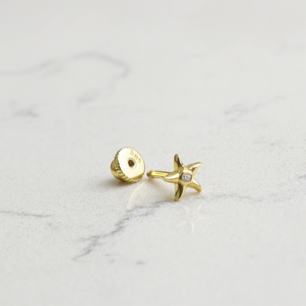 Glorria Altın Deniz Yıldızı Helix Piercing