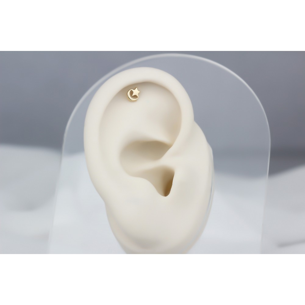 Glorria Altın Ay Yıldız Helix Piercing Glorria Altın Ay Yıldız Helix Piercing
