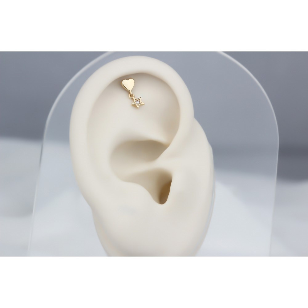Glorria Altın Sallantı Kalp Helix Piercing Glorria Altın Sallantı Kalp Helix Piercing