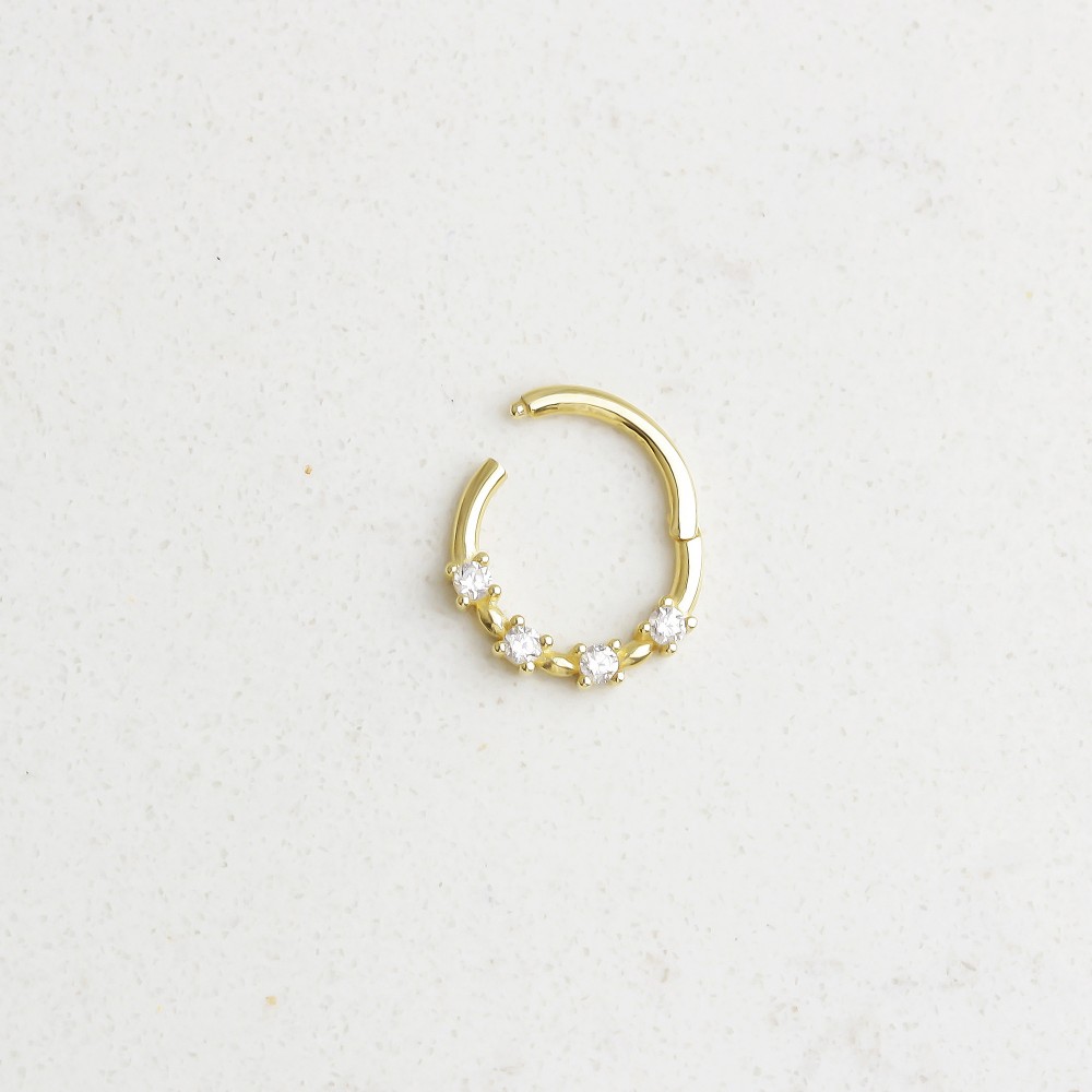 Glorria Altın Taşlı Halka Piercing Glorria Altın Taşlı Halka Piercing