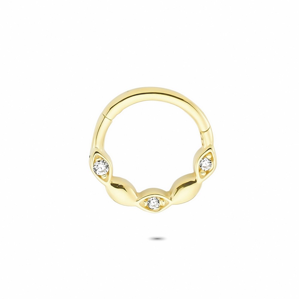 Glorria Altın Üç Taş Halka Piercing Glorria Altın Üç Taş Halka Piercing