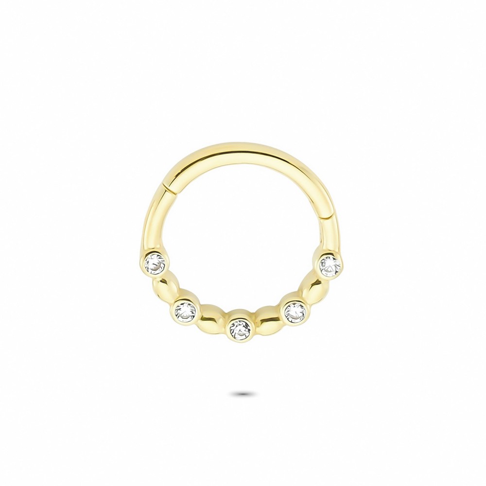 Glorria Altın Beş Taş Halka Piercing Glorria Altın Beş Taş Halka Piercing