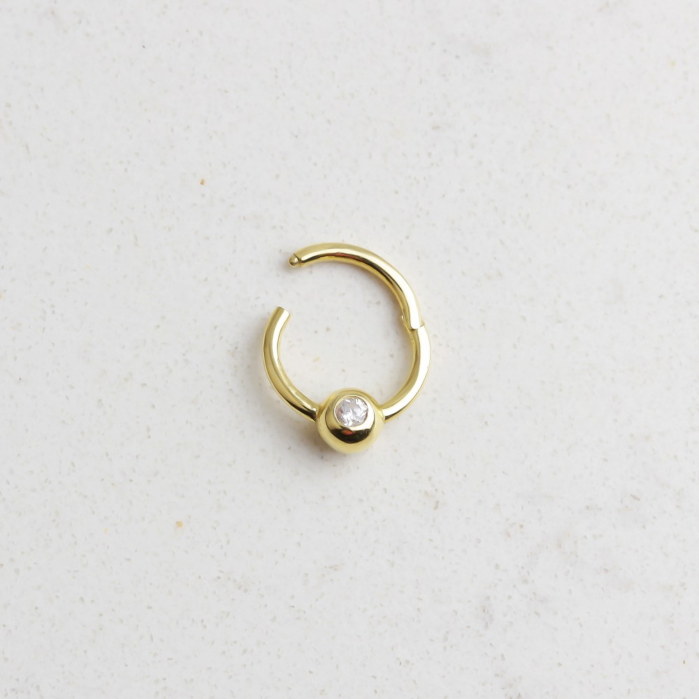 Glorria Altın Tektaş Halka Piercing Glorria Altın Tektaş Halka Piercing