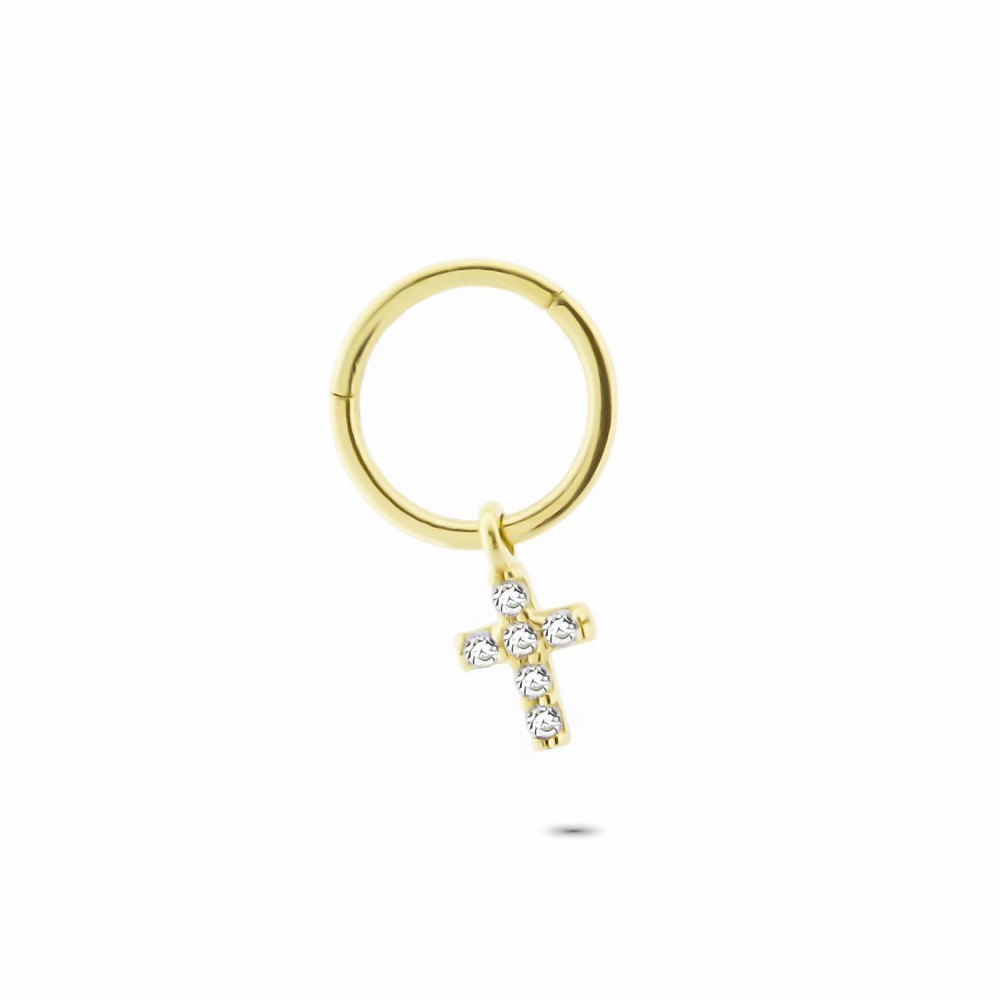 Glorria Altın Haç Halka Piercing Glorria Altın Haç Halka Piercing