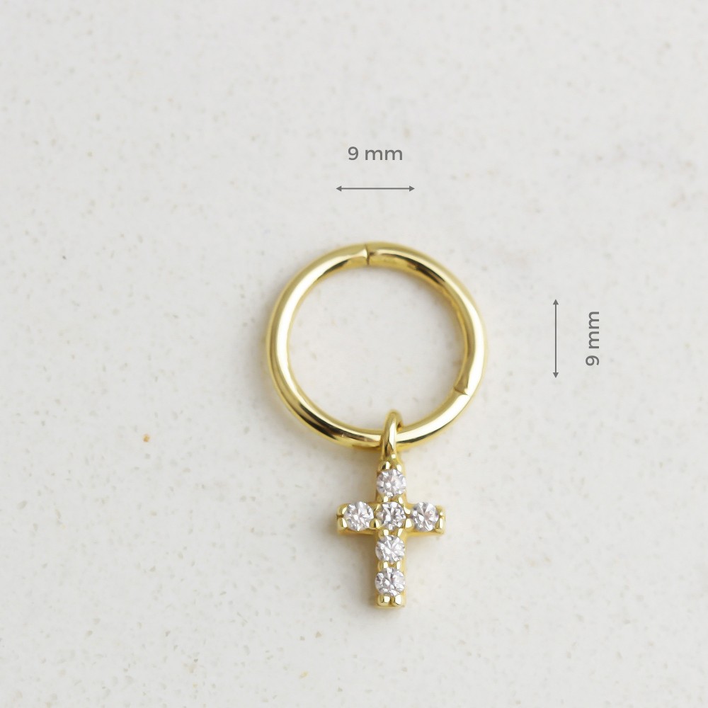 Glorria Altın Haç Halka Piercing Glorria Altın Haç Halka Piercing