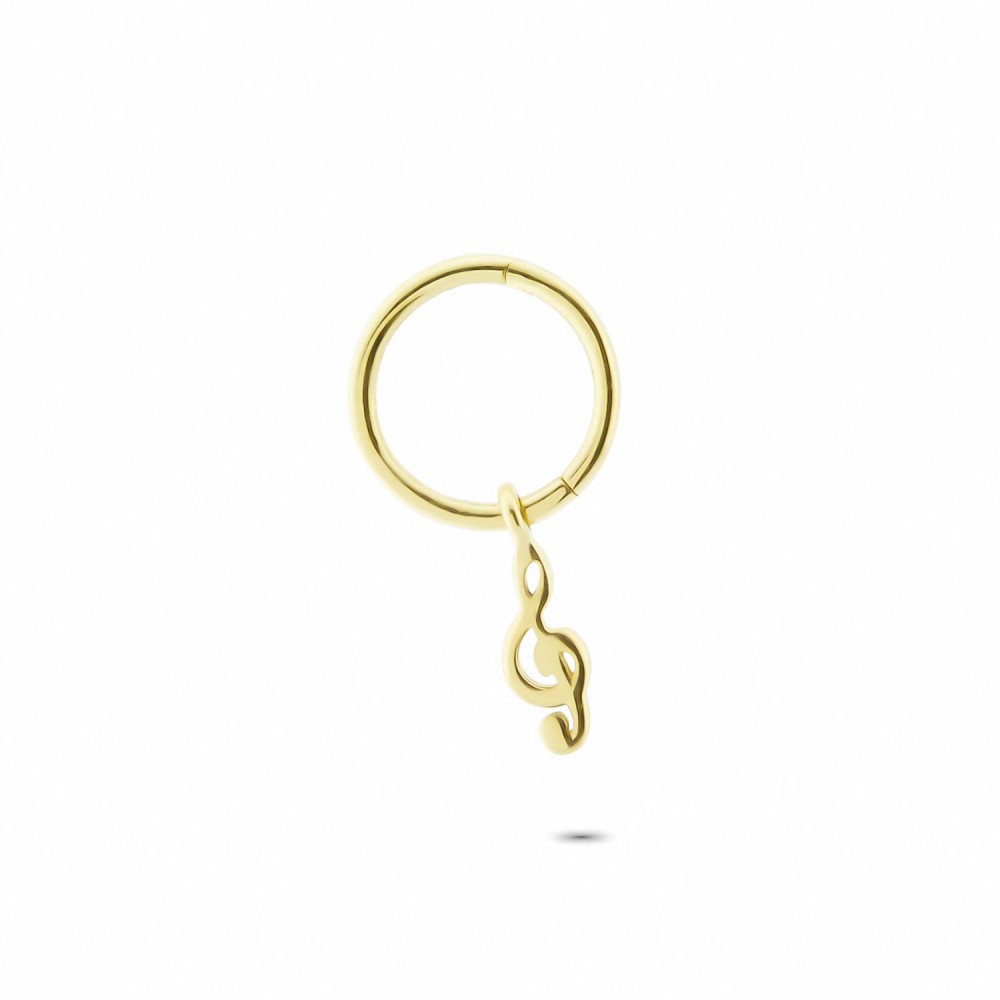 Glorria Altın Sol Anahtarı Halka Piercing Glorria Altın Sol Anahtarı Halka Piercing