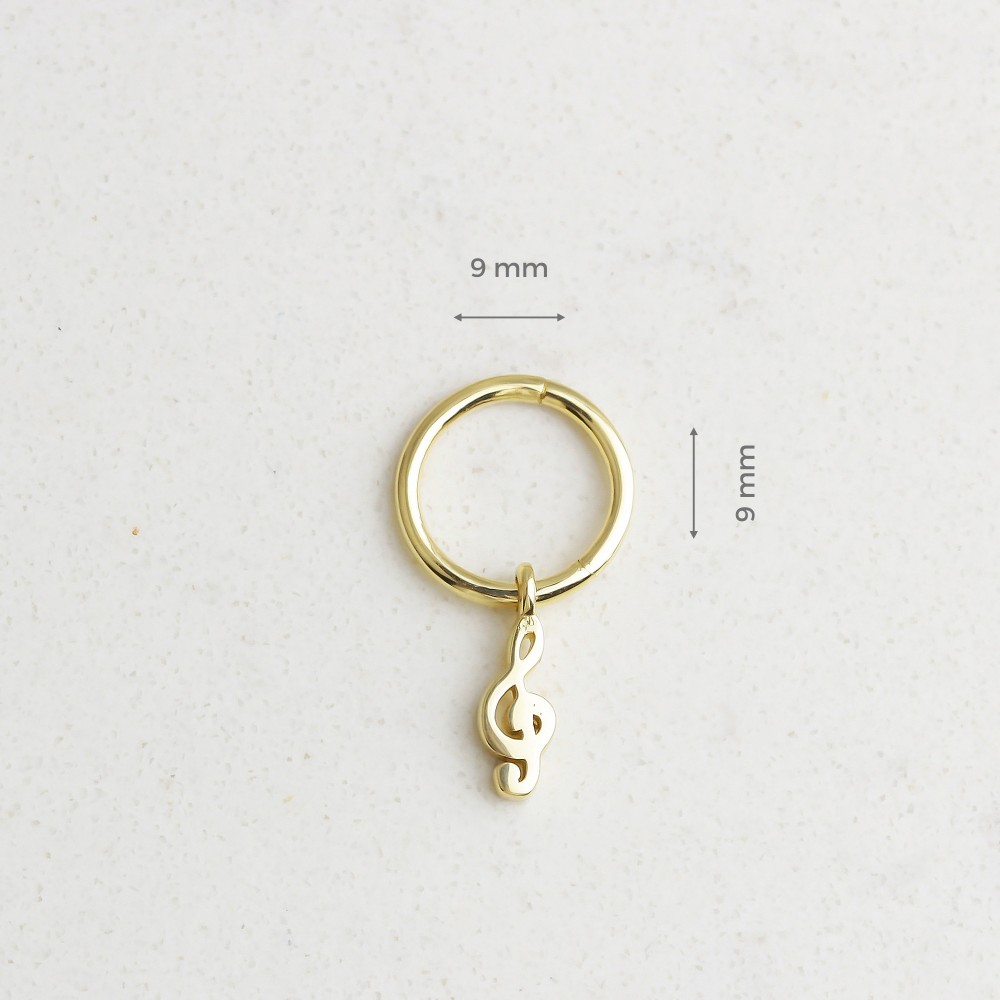 Glorria Altın Sol Anahtarı Halka Piercing Glorria Altın Sol Anahtarı Halka Piercing