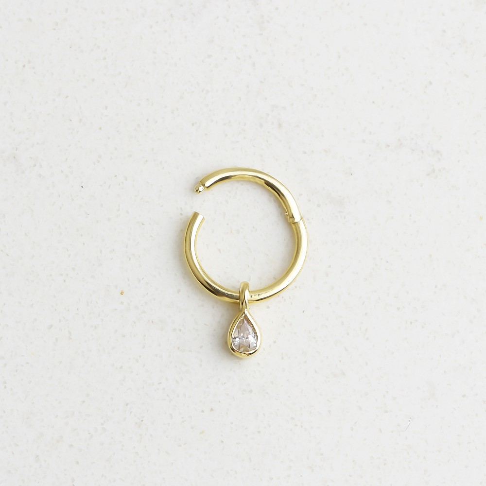 Glorria Altın Damla Halka Piercing Glorria Altın Damla Halka Piercing