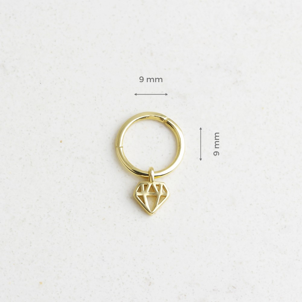 Glorria Altın Elmas Halka Piercing Glorria Altın Elmas Halka Piercing