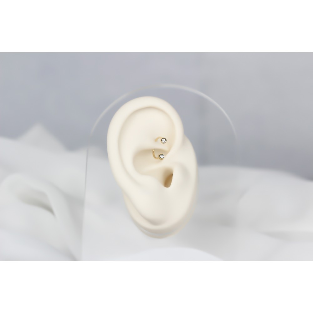 Glorria Altın Taşlı Yarım Halka Piercing Glorria Altın Taşlı Yarım Halka Piercing