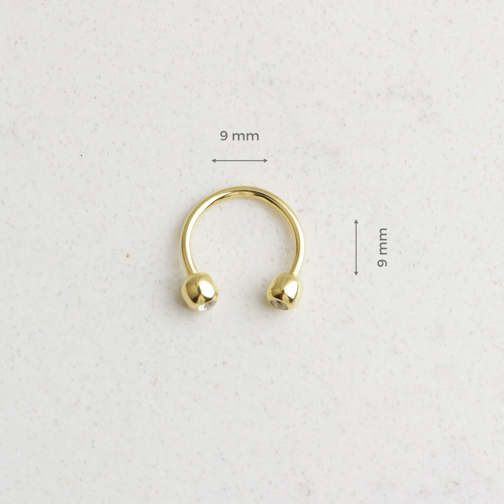 Glorria Altın Taşlı Yarım Halka Piercing Glorria Altın Taşlı Yarım Halka Piercing