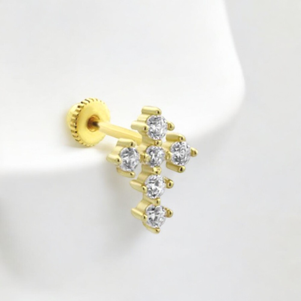 Glorria Altın Haç Helix Piercing Glorria Altın Haç Helix Piercing