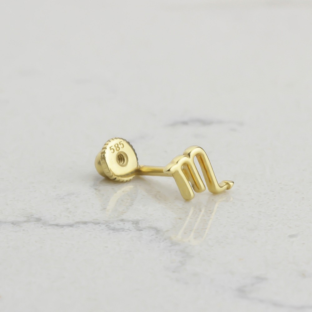 Glorria Altın Akrep Burcu Helix Piercing
