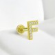 Glorria Altın F Harfi Tragus Piercing Glorria Altın F Harfi Tragus Piercing