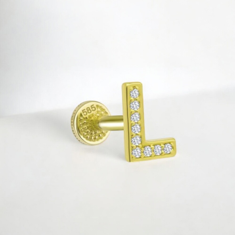 Glorria Altın L Harfi Tragus Piercing Glorria Altın L Harfi Tragus Piercing