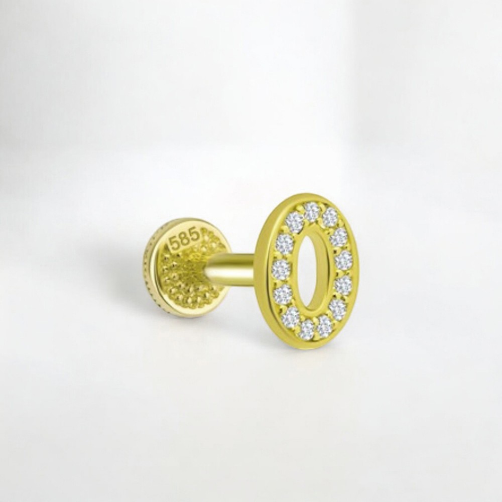 Glorria Altın O Harfi Tragus Piercing Glorria Altın O Harfi Tragus Piercing