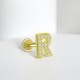 Glorria Altın R Harfi Tragus Piercing Glorria Altın R Harfi Tragus Piercing