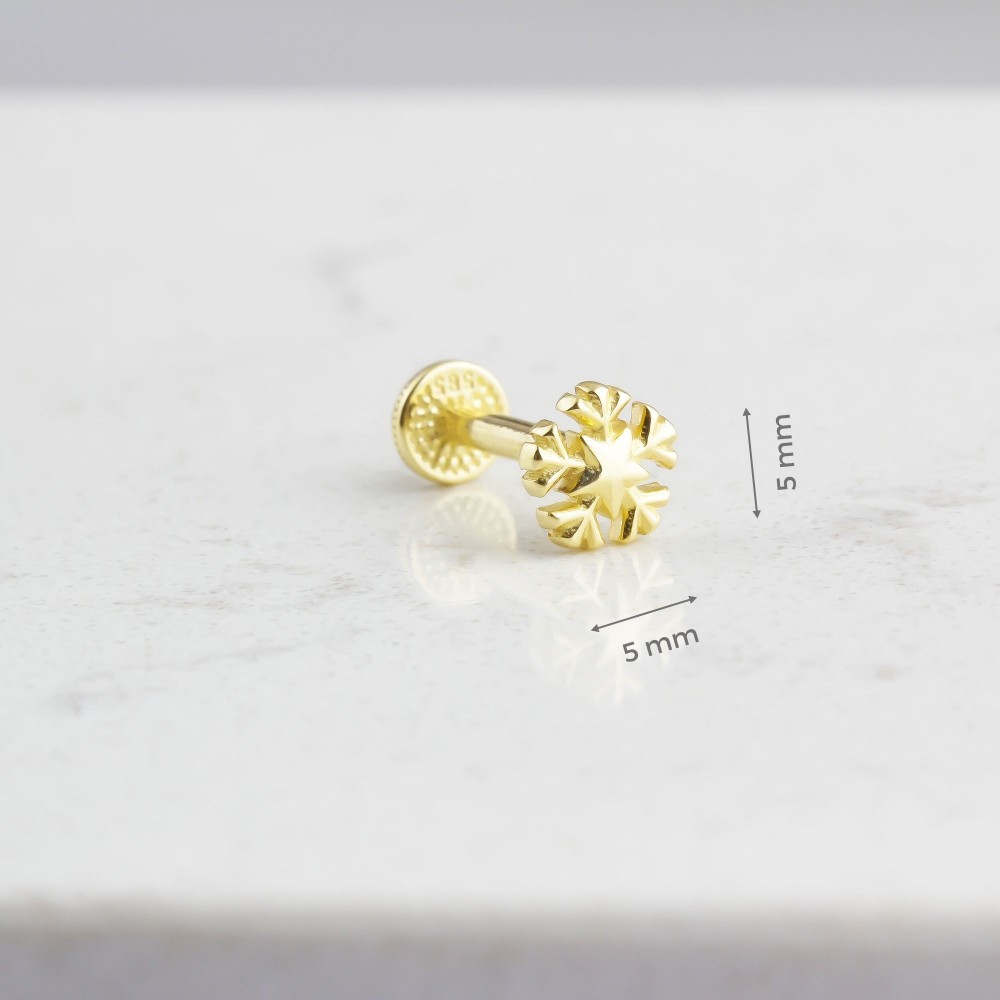 Glorria Altın Kar Tanesi Tragus Piercing Glorria Altın Kar Tanesi Tragus Piercing