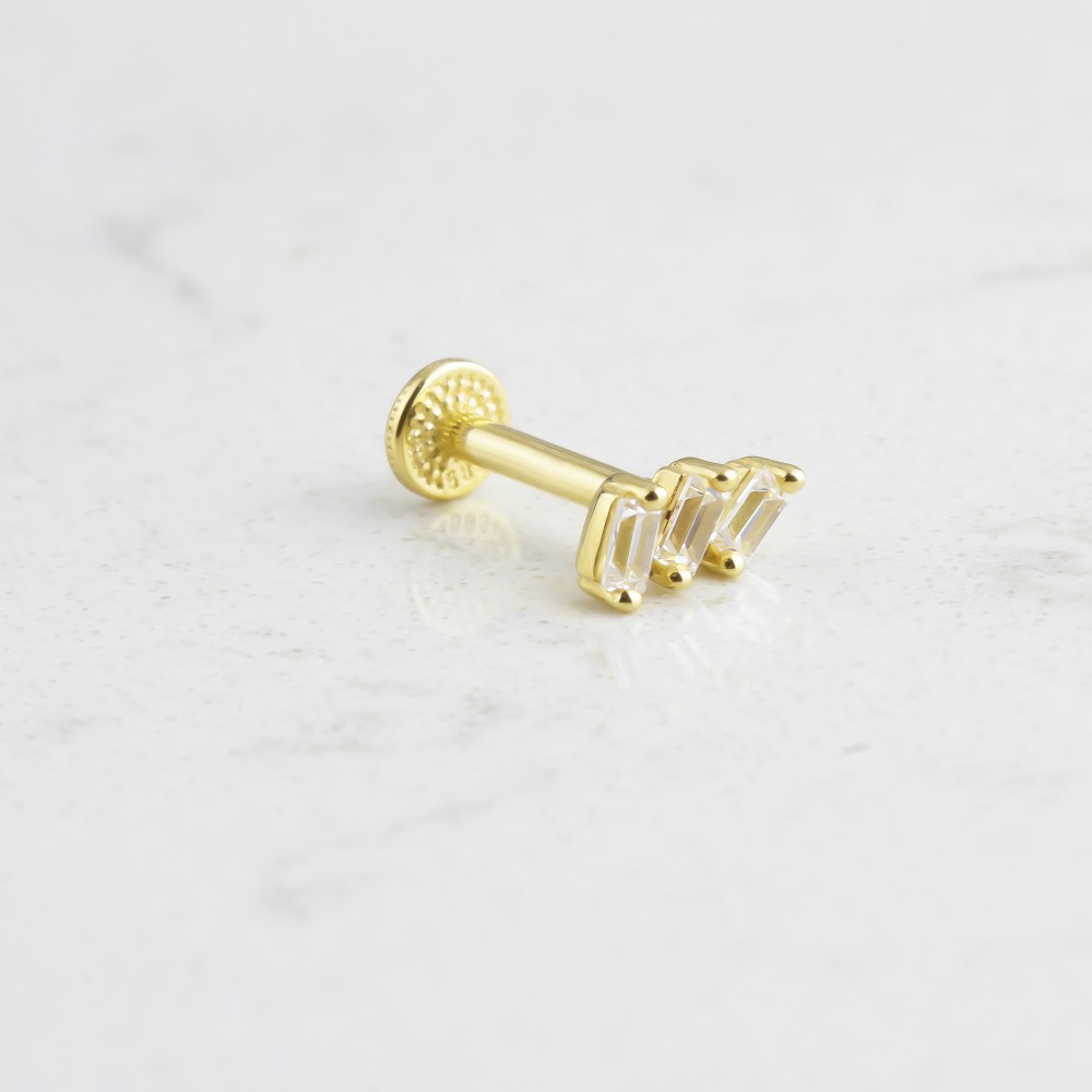 Glorria Altın 3 Baget Tragus Piercing Glorria Altın 3 Baget Tragus Piercing
