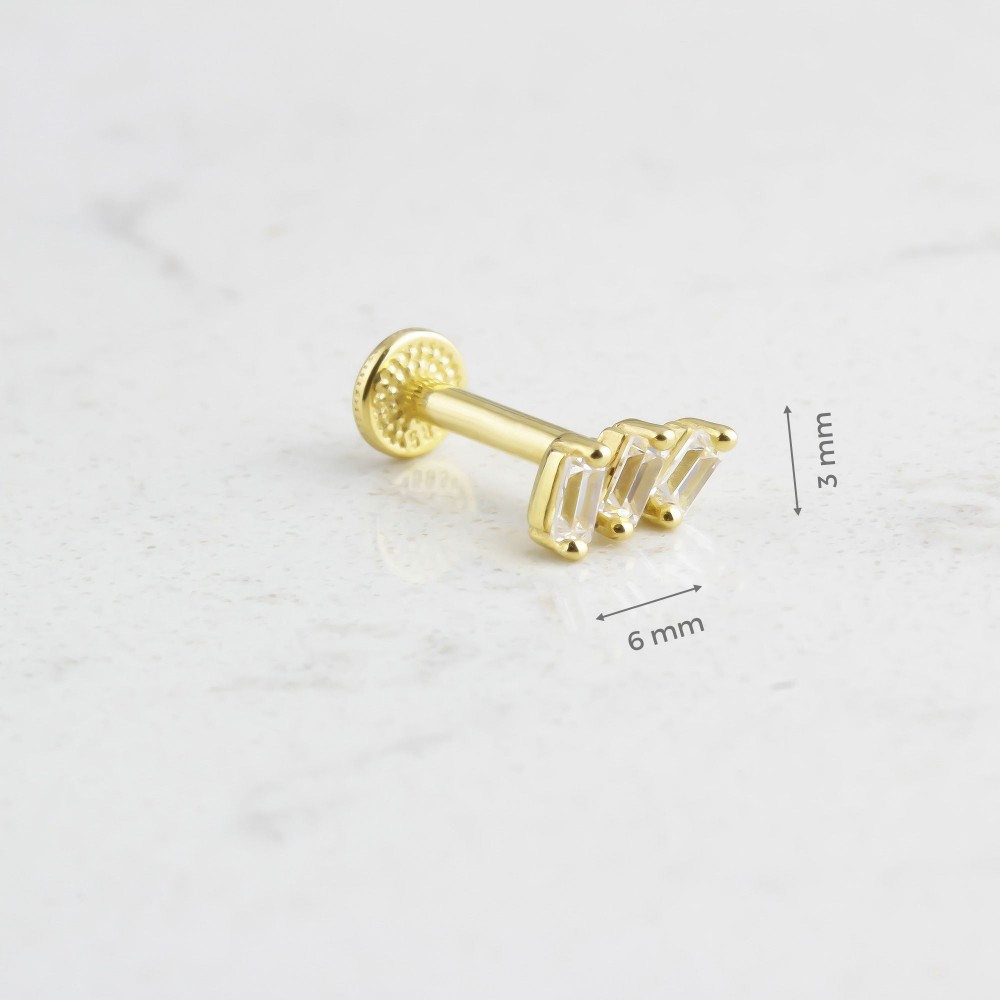 Glorria Altın 3 Baget Tragus Piercing Glorria Altın 3 Baget Tragus Piercing