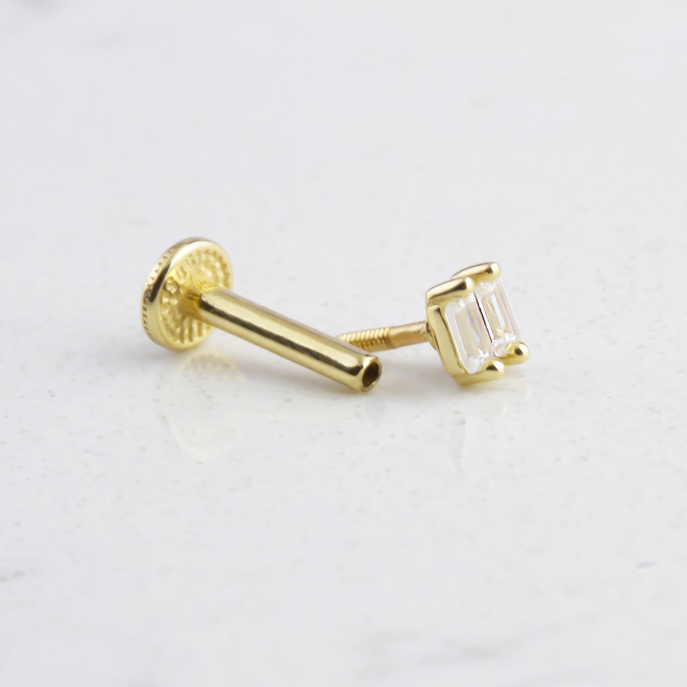 Glorria Altın Çift Baget Tragus Piercing Glorria Altın Çift Baget Tragus Piercing