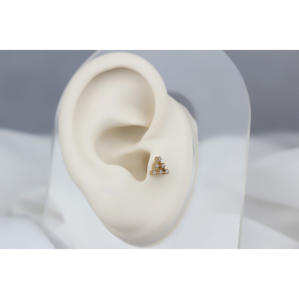 Glorria Altın Piramit Tragus Piercing Glorria Altın Piramit Tragus Piercing