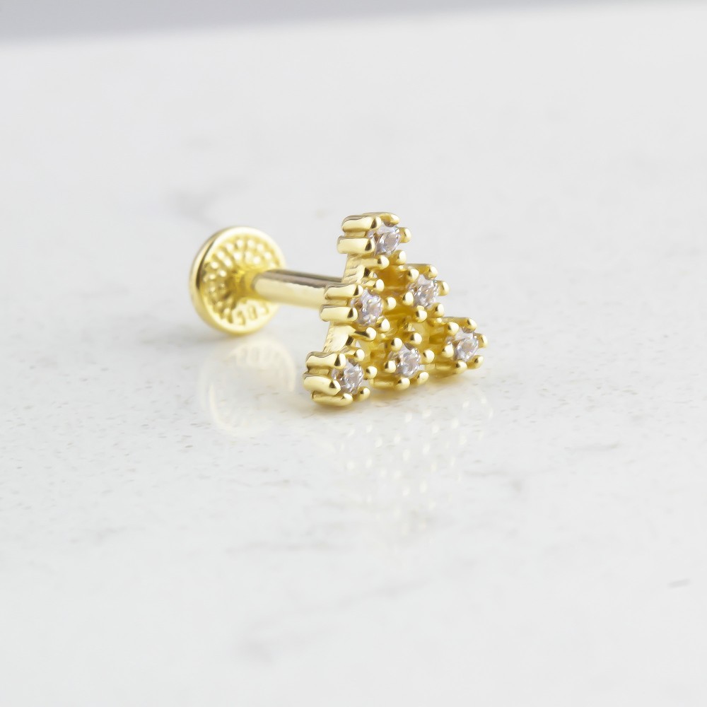Glorria Altın Piramit Tragus Piercing Glorria Altın Piramit Tragus Piercing