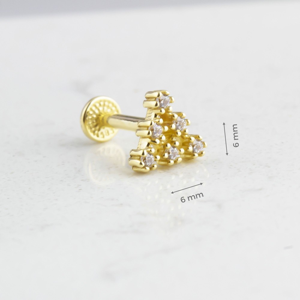 Glorria Altın Piramit Tragus Piercing Glorria Altın Piramit Tragus Piercing
