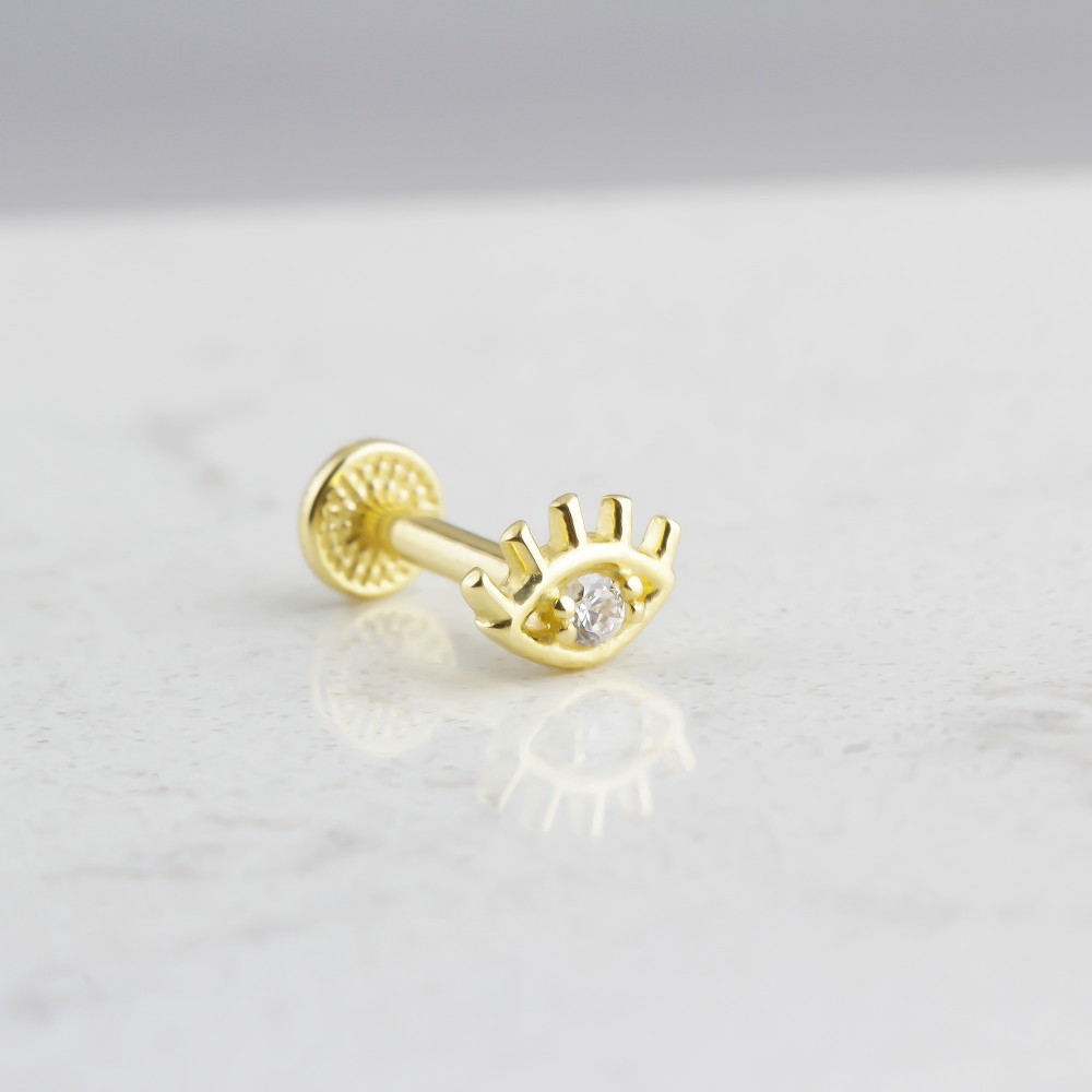 Glorria Altın Göz Tragus Piercing Glorria Altın Göz Tragus Piercing